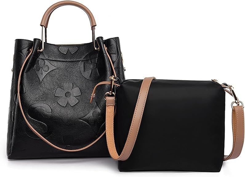 Lucia | Borsa a secchiello vintage testurizzata con pochette removibile