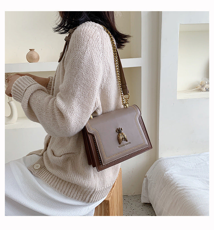Valeria | Borsa a tracolla vintage con dettagli artigianali e catena dorata