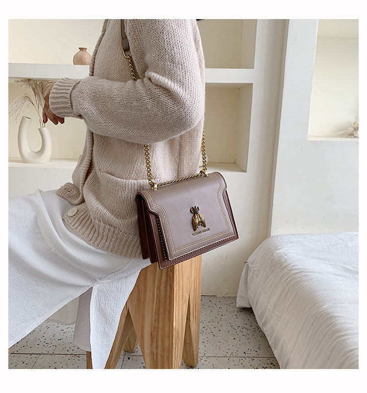 Valeria | Borsa a tracolla vintage con dettagli artigianali e catena dorata