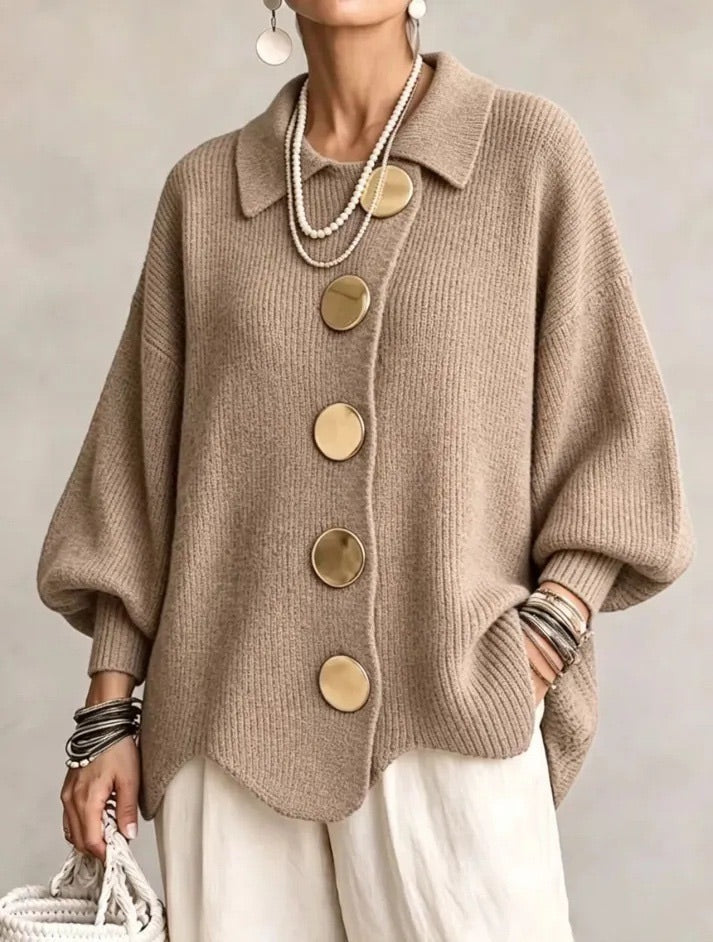Caterina | Cardigan dalla vestibilità ampia con colletto e bottoni