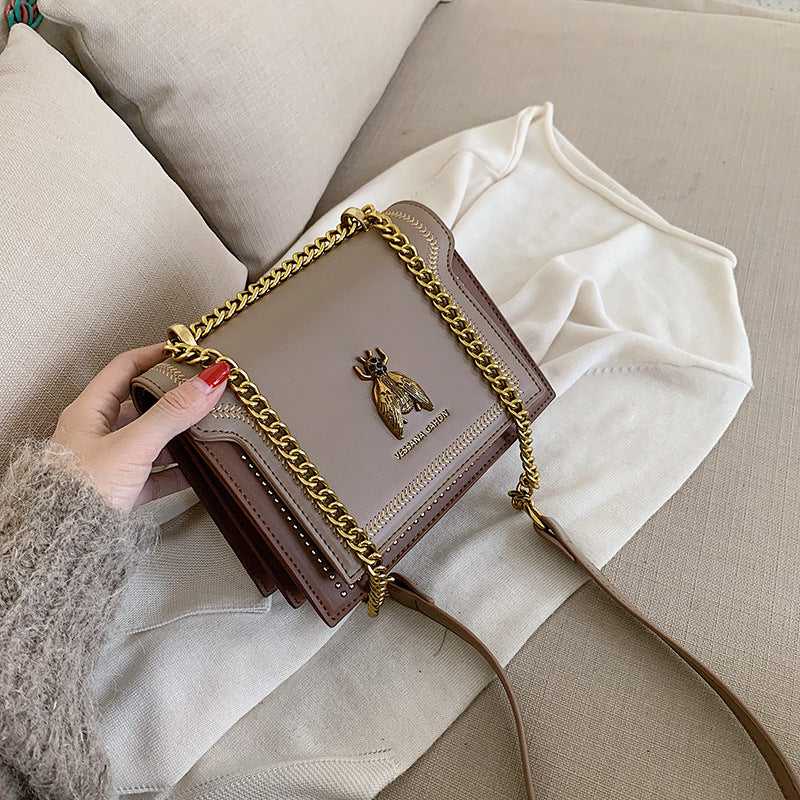 Valeria | Borsa a tracolla vintage con dettagli artigianali e catena dorata