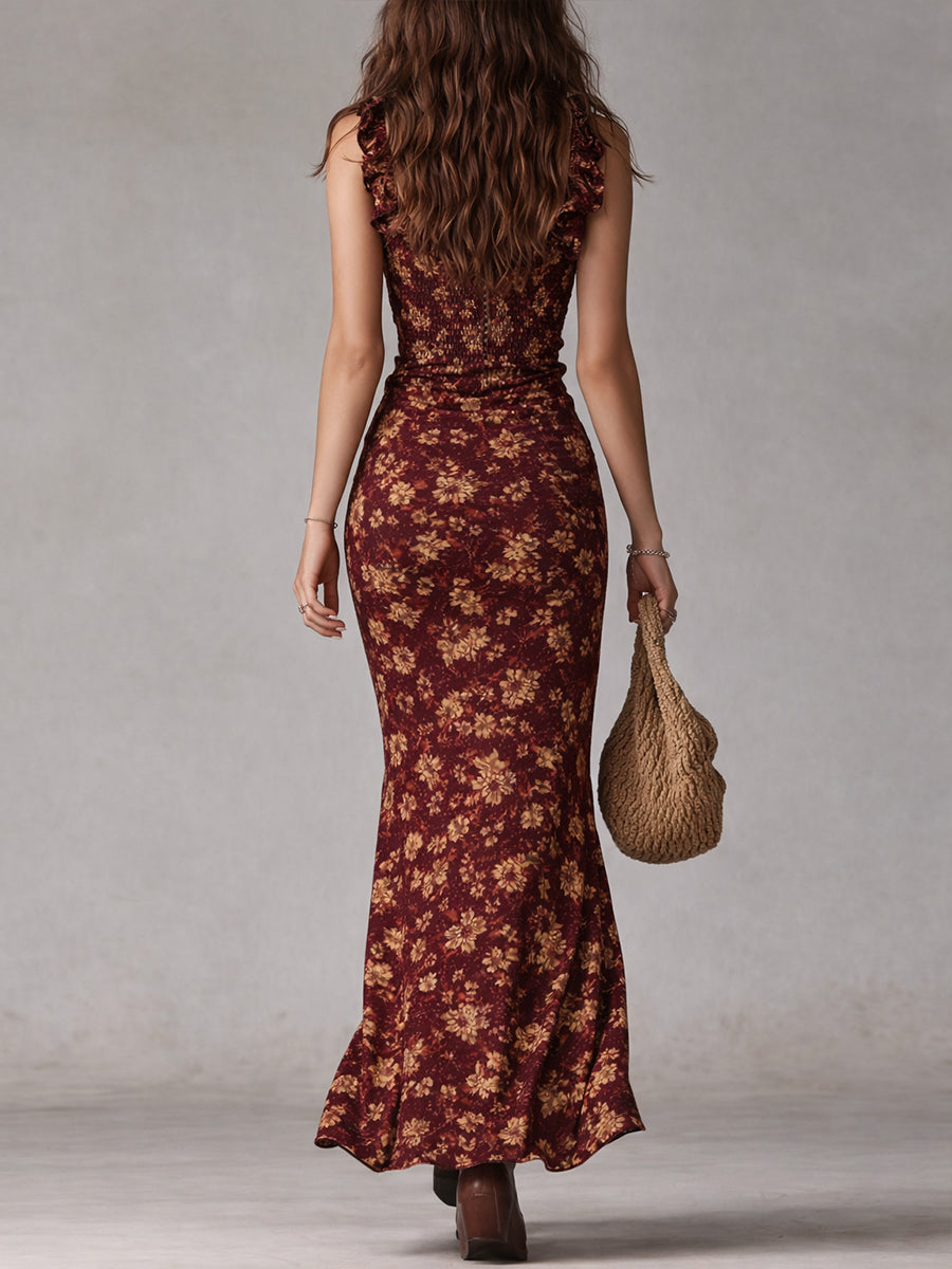Nadia | Abito boho fluido con spacco elegante