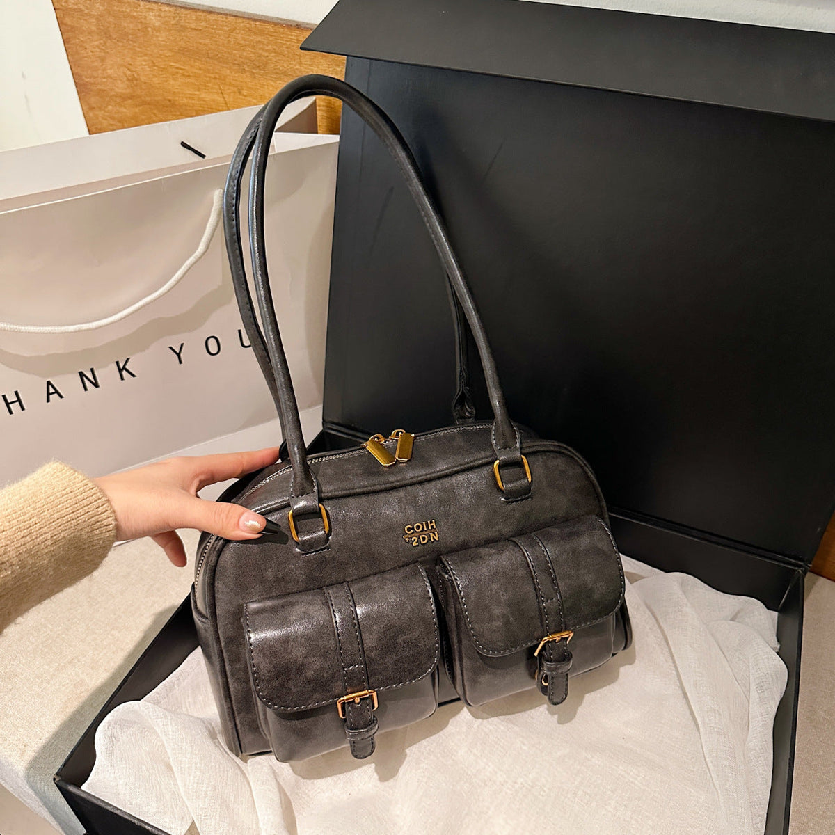 Martina | Borsa tote vintage Boston trapuntata
