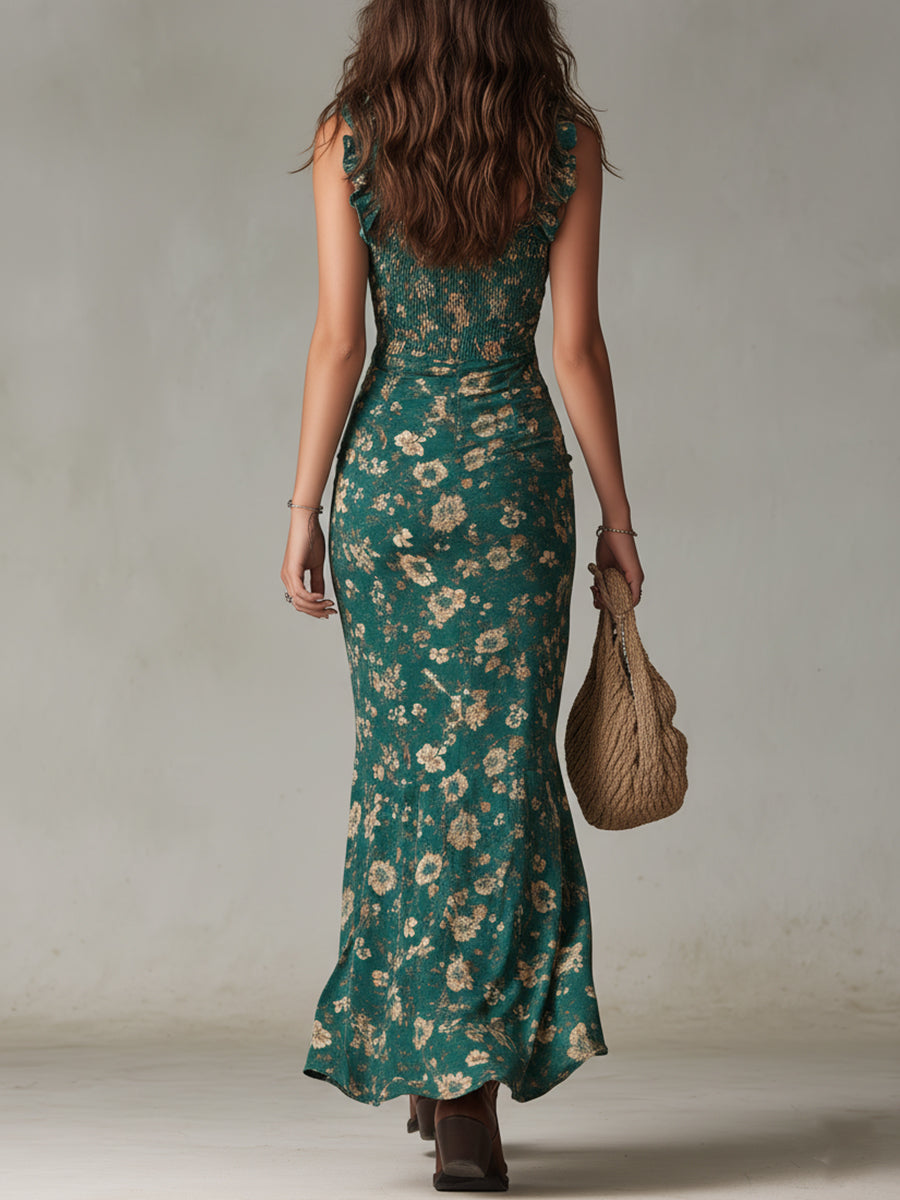 Nadia | Abito boho fluido con spacco elegante