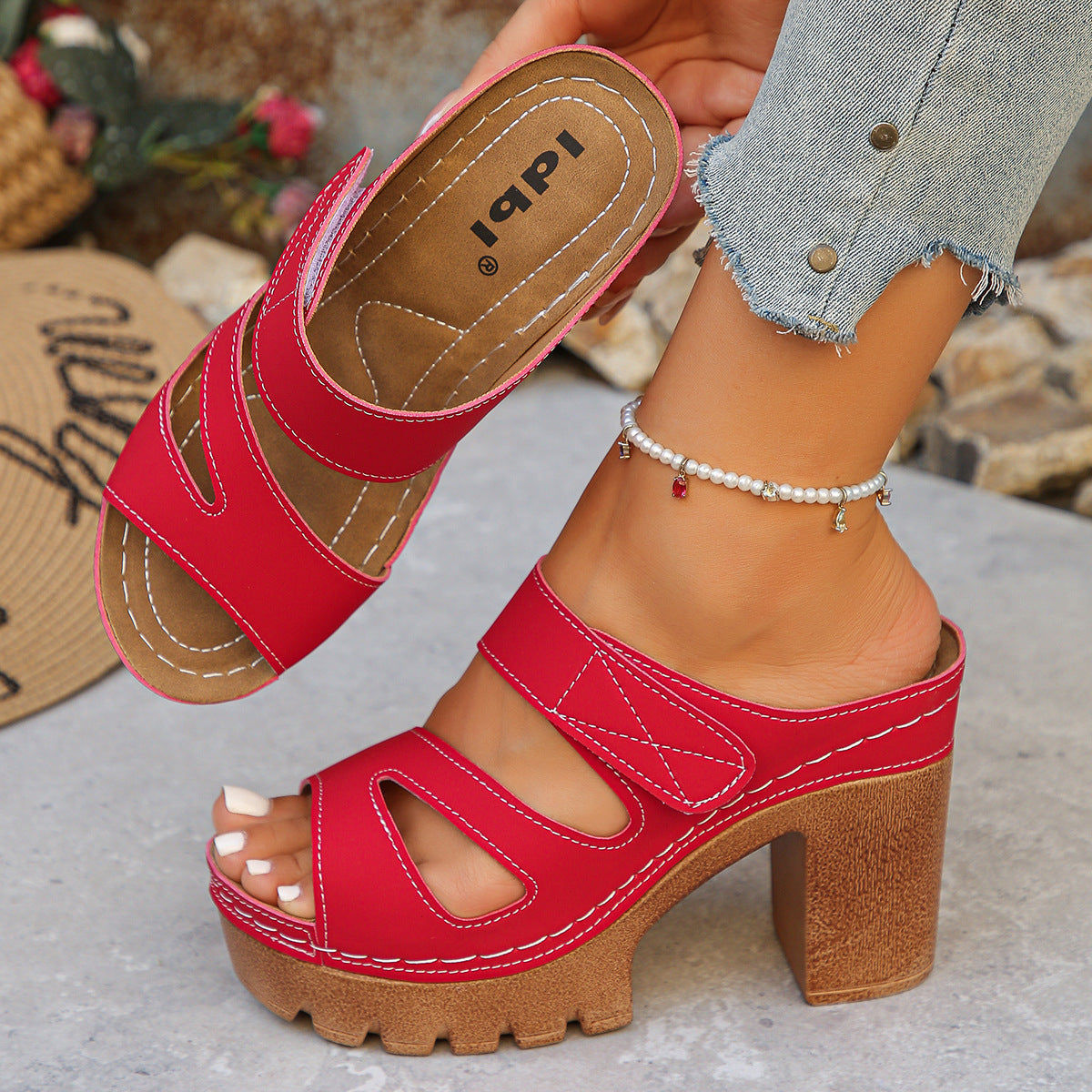 Evelina | Sandali mule con tacco largo