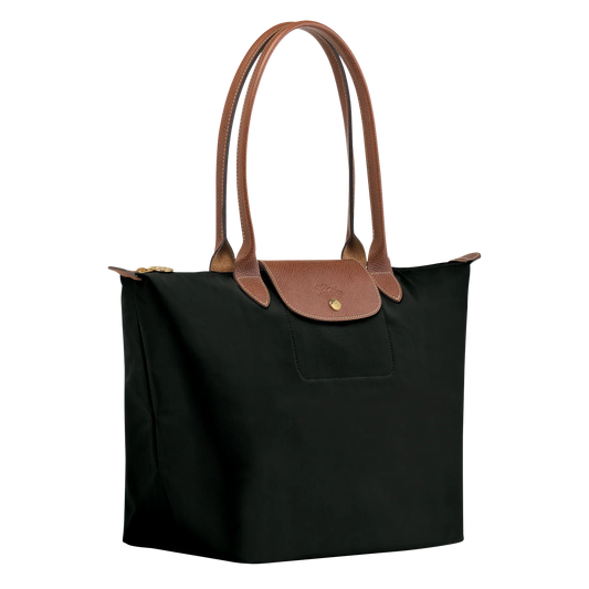 Borsa premium pieghevole in nylon | Nero