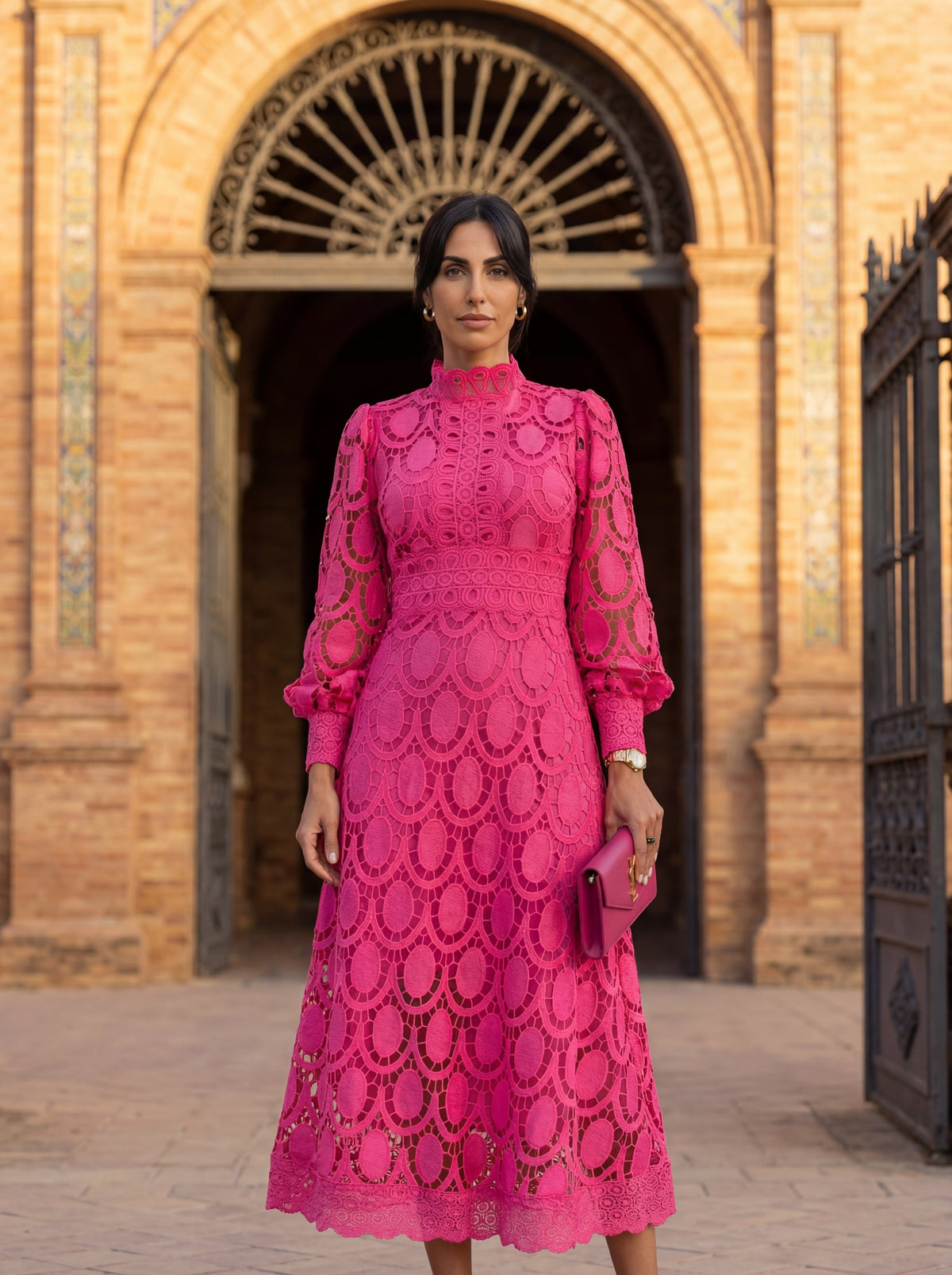 Camilla | Abito midi in pizzo esclusivo