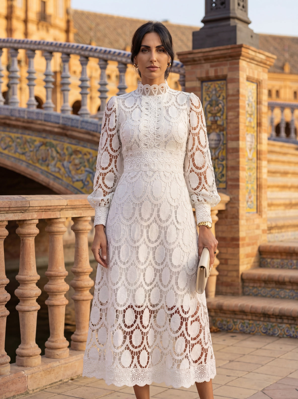 Camilla | Abito midi in pizzo esclusivo