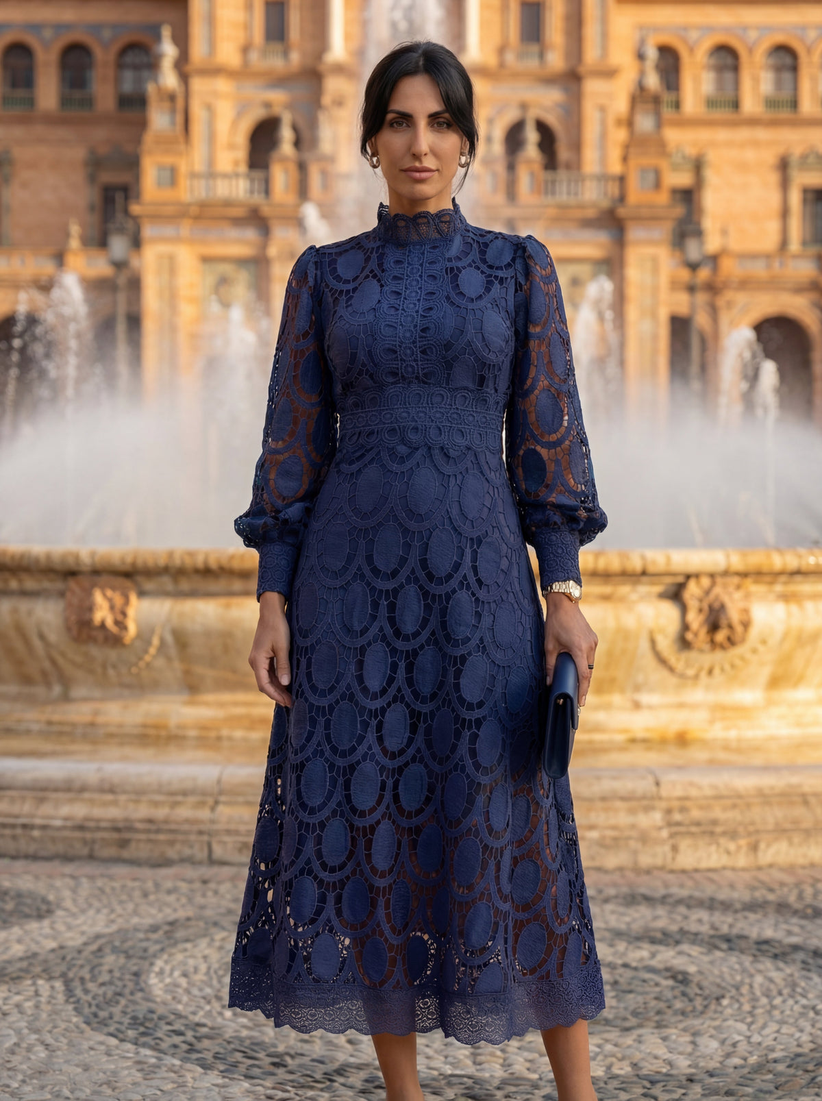 Camilla | Abito midi in pizzo esclusivo