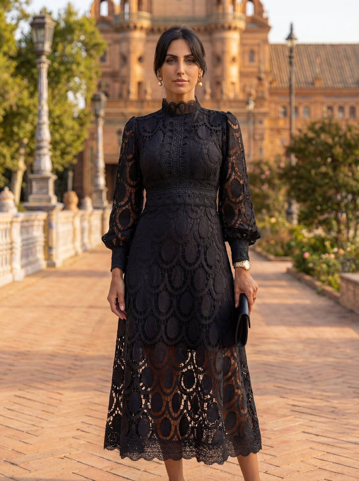 Camilla | Abito midi in pizzo esclusivo