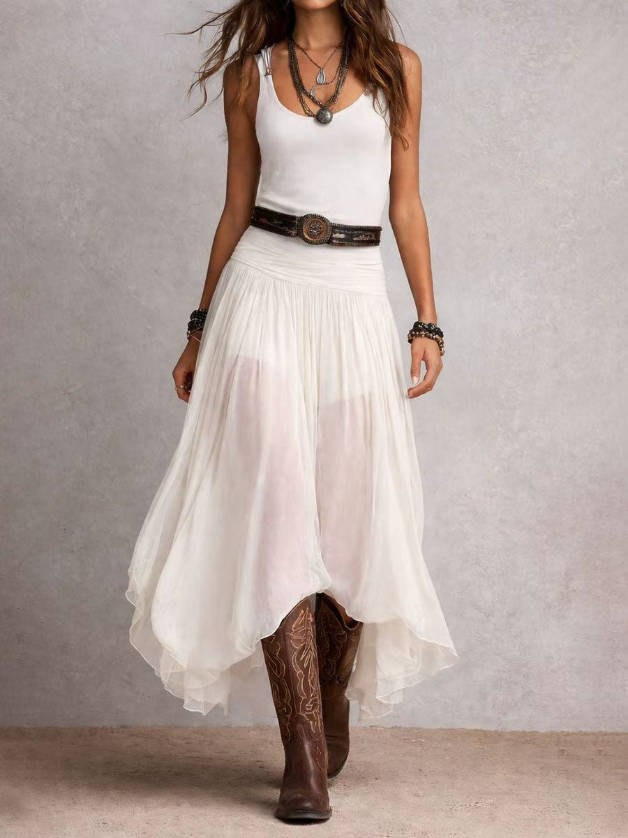 Adriana | Abito lungo in tulle dalla linea elegante