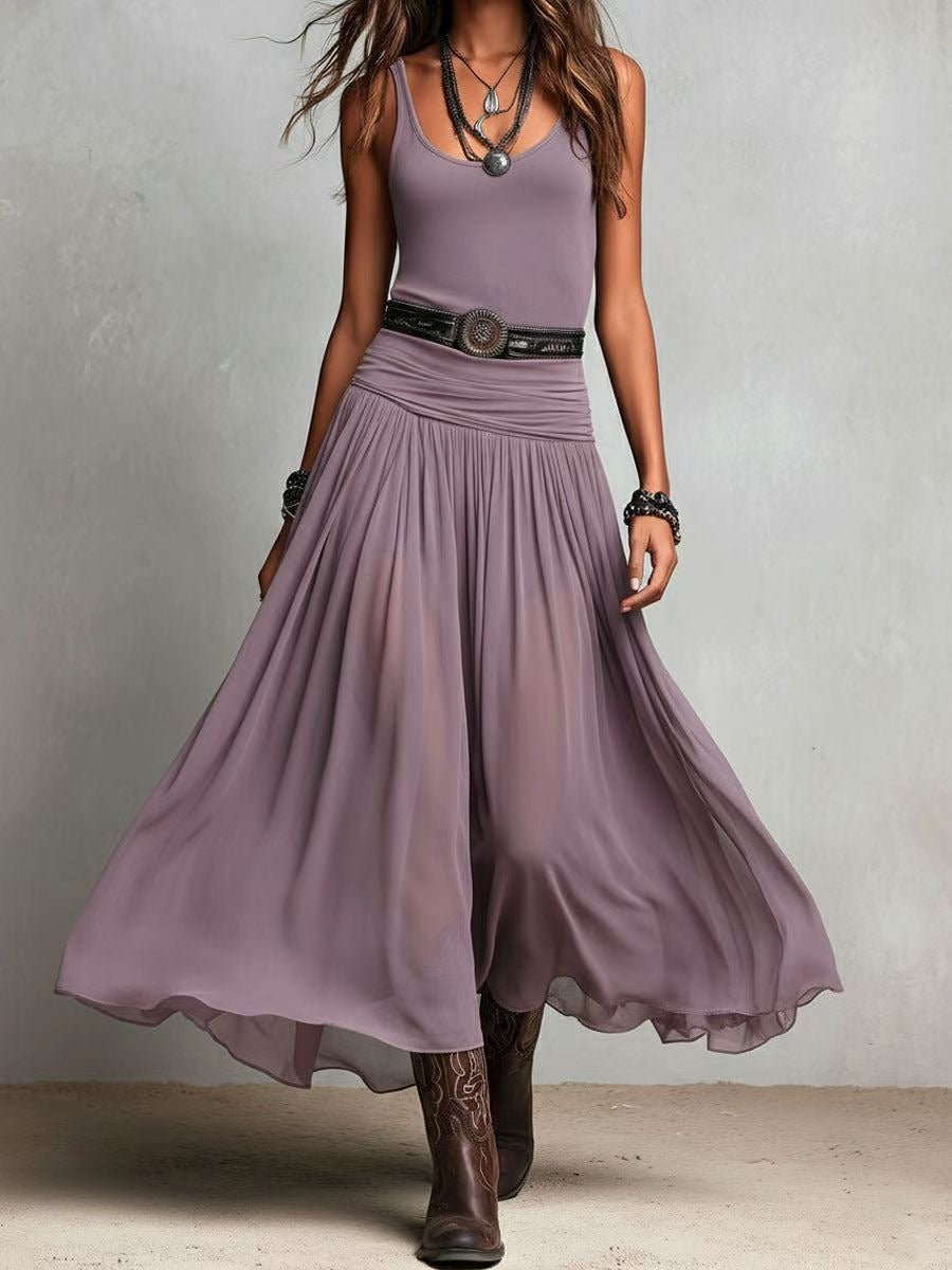 Adriana | Abito lungo in tulle dalla linea elegante