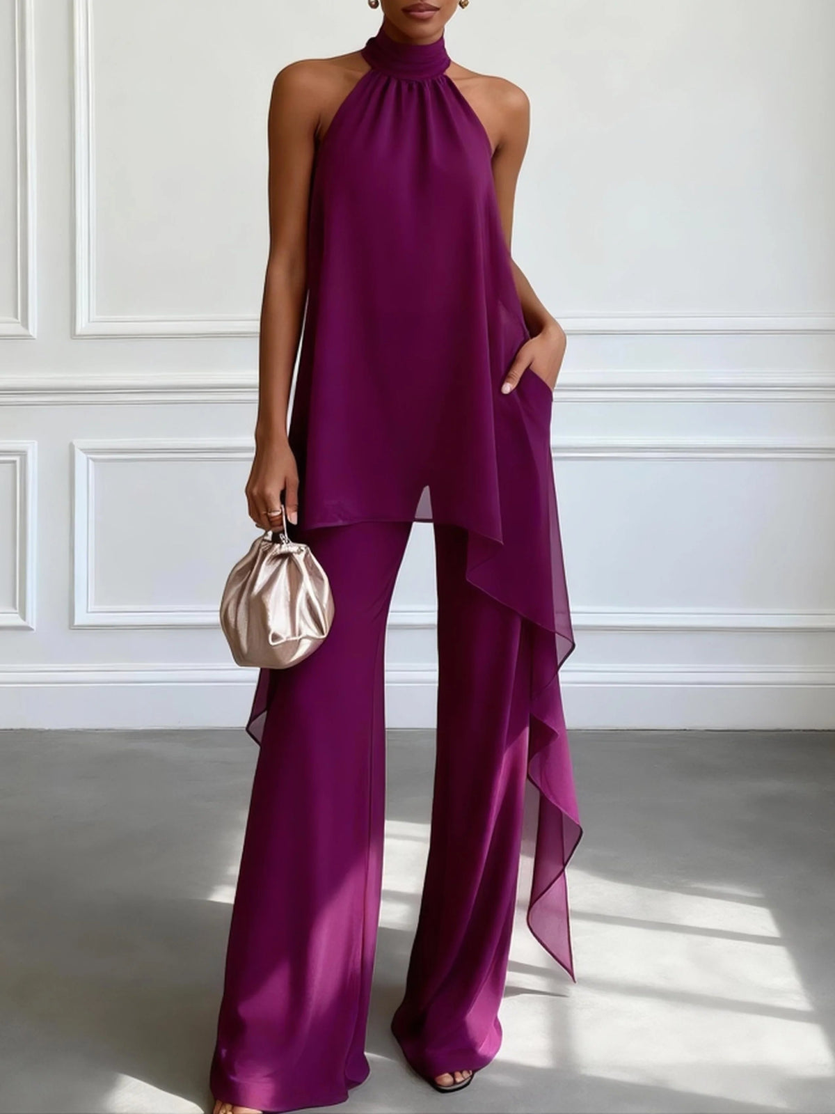 Noemi | Completo fluido elegante con scollo all'americana