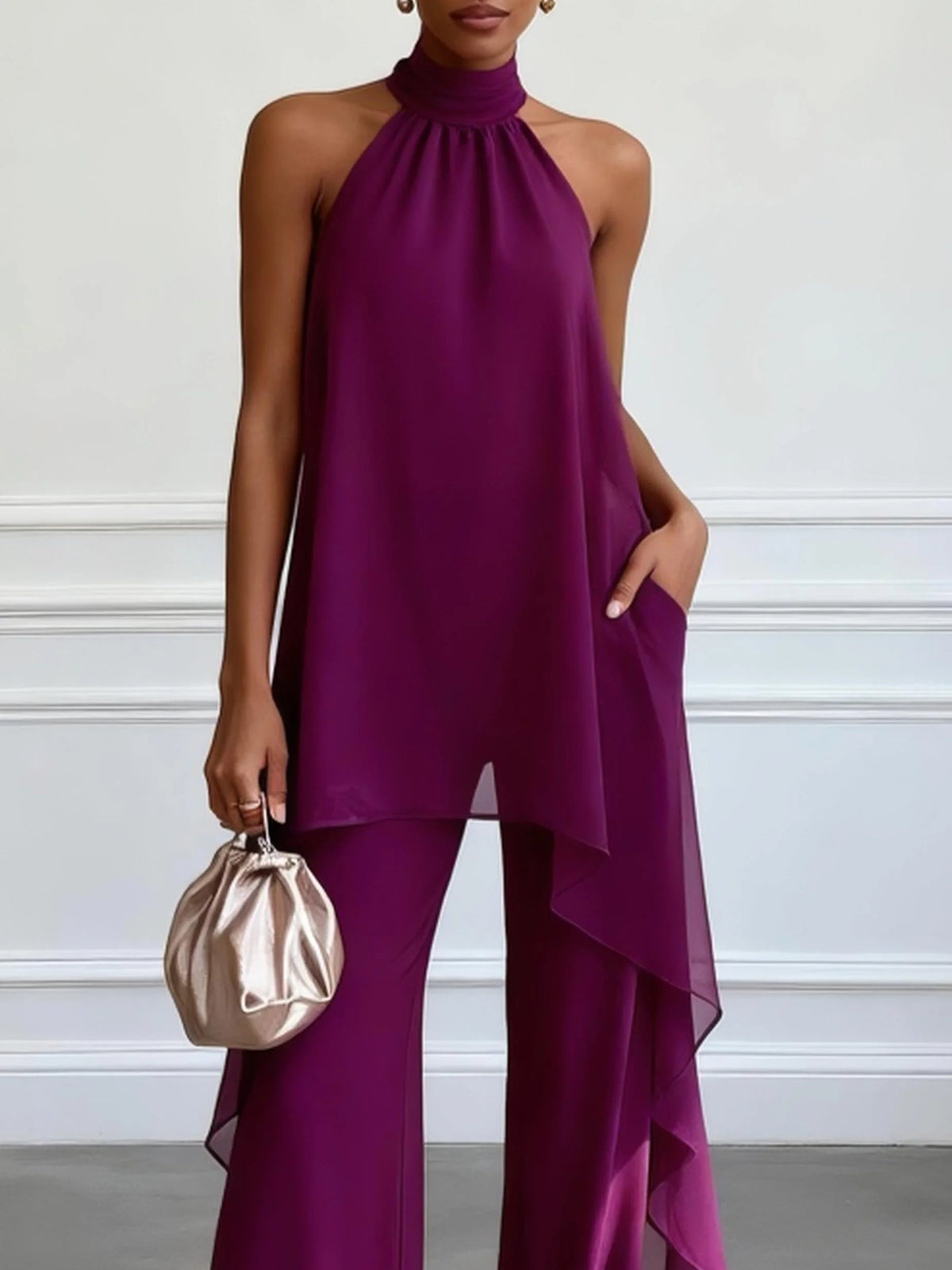 Noemi | Completo fluido elegante con scollo all'americana