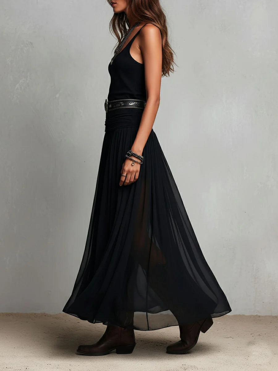 Adriana | Abito lungo in tulle dalla linea elegante