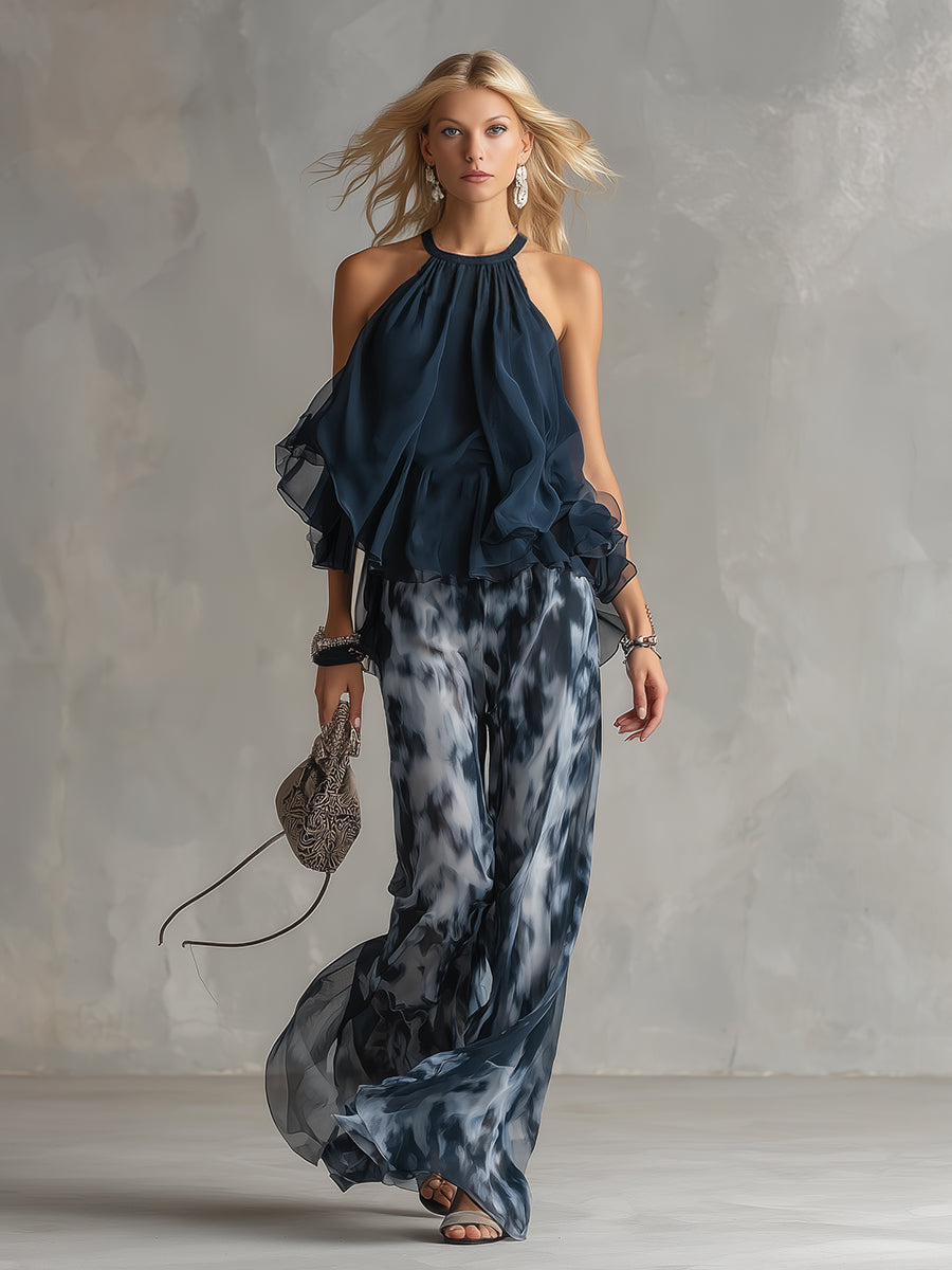 Carlotta | Completo elegante in tessuto leggero dalla caduta fluida