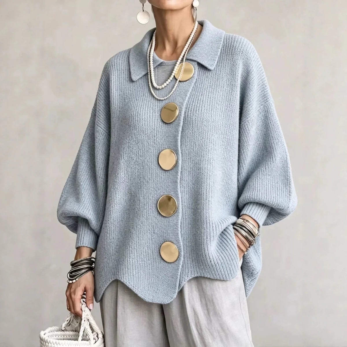 Caterina | Cardigan dalla vestibilità ampia con colletto e bottoni