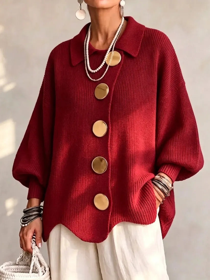 Caterina | Cardigan dalla vestibilità ampia con colletto e bottoni
