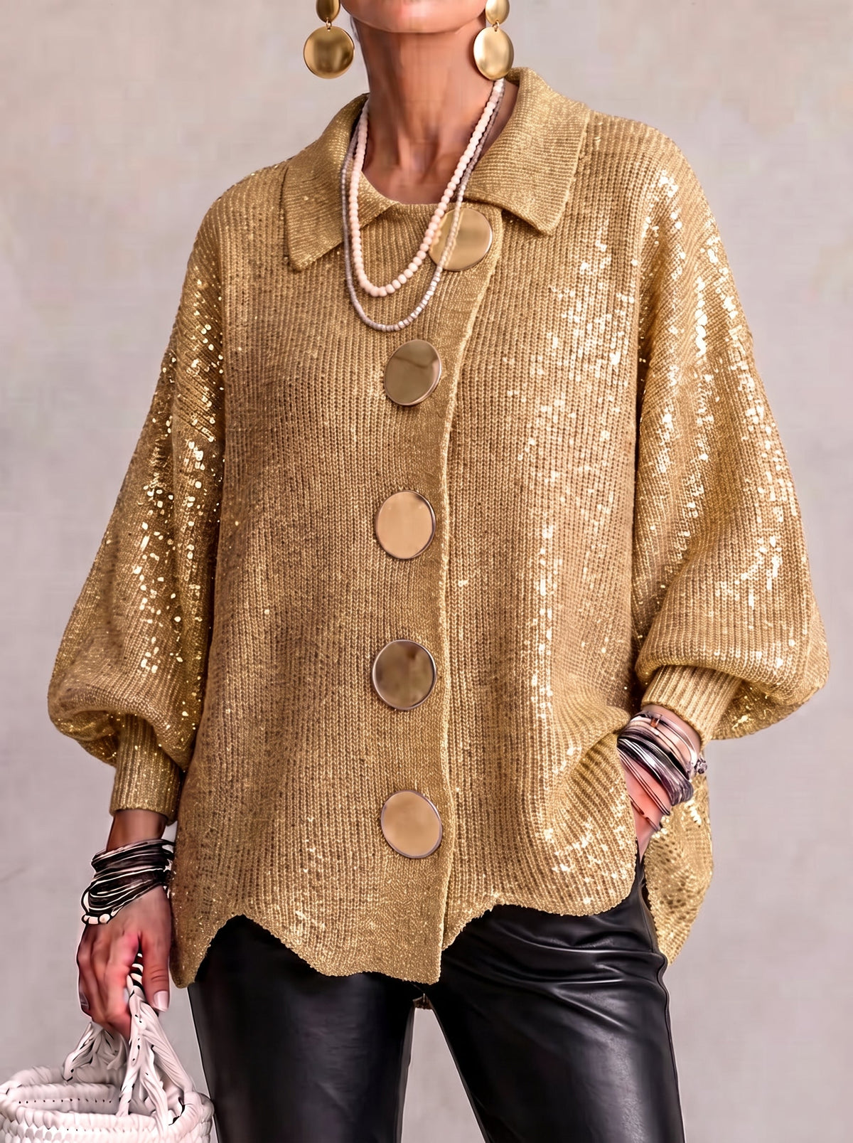 Caterina | Cardigan dalla vestibilità ampia con colletto e bottoni